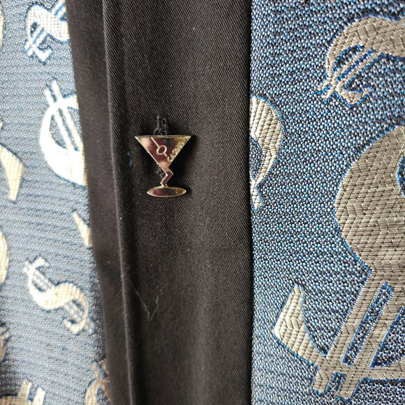 Casino Wear Black Short Sleeve Shirt w/ Blue/Silver Metallic $$ Panels XXL - Picture 3 of 4